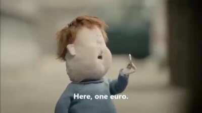 Here, one euro