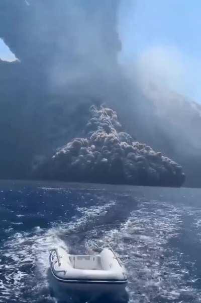 Boaters witness volcano eruption on island of Stromboli