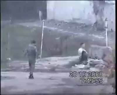 Russian soldiers getting blown up by IED during the Second Chechen War. (2000) -WarRoom Archives