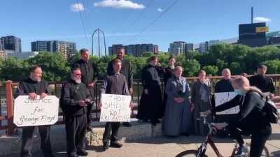 Even the Amish who don't use social media are out giving their support in Minneapolis.