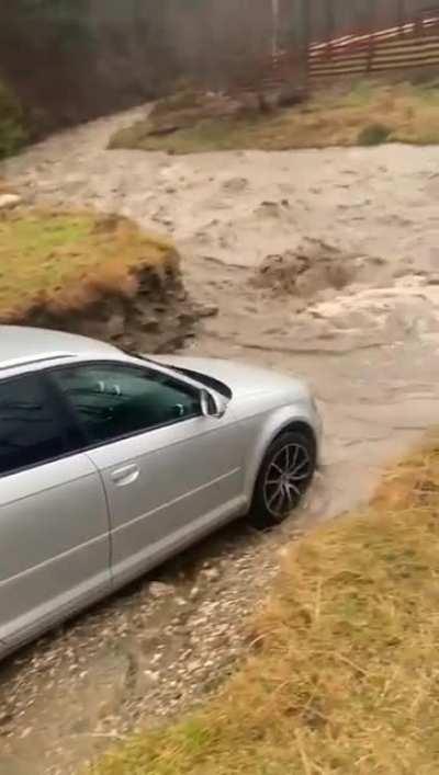 Audi vs river! A sad day!