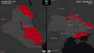 Ukraine & Iraq Invasion - Timelapse Comparison (Every Day)