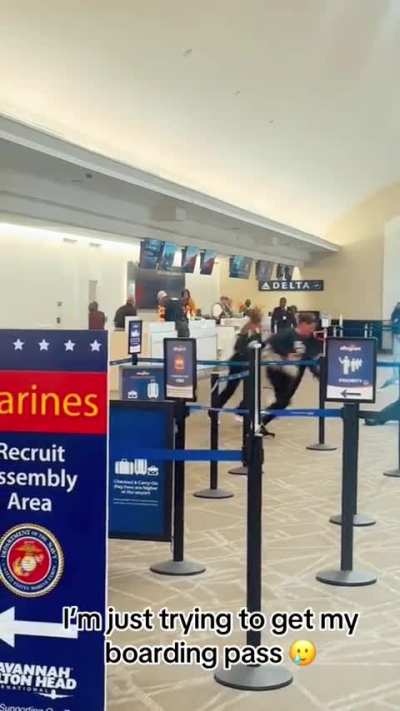 Woman tries to evade security at an a airport 