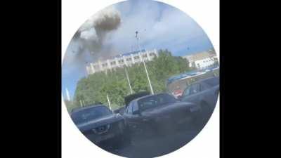 A Russian missile intercepted very close to the ground in the city of Dnipro 3/7/24