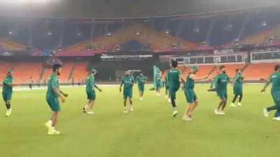 Pakistani players preparing for opening ceremony