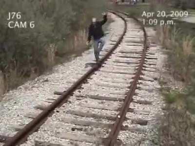 MAN HIT BY TRAIN