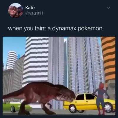 It's funny when dynamax pokemon get fainted by sandstorm