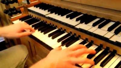 The Davy Jones Theme (from Pirates of the Carribean), played on Pipe Organ. 