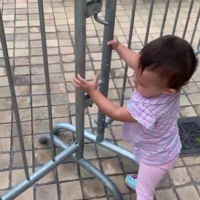 1 y.o. protesting the playground lockdowns in Honolulu in May 2020