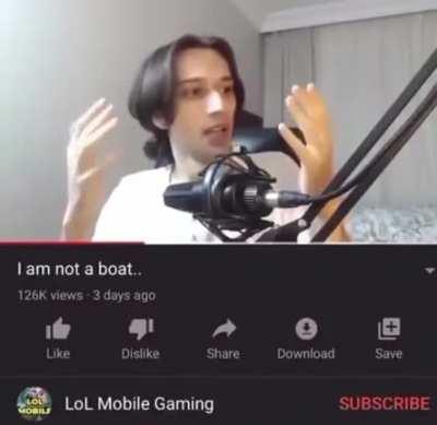 Why he a boat😢😢?