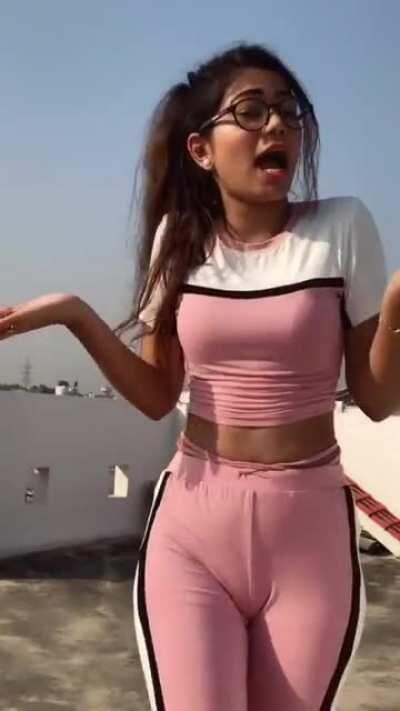 Those tight pants (a little bit of a camel toe too)