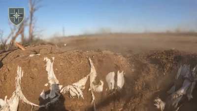 Foreign volunteers of the Ukrainian 28th Mechanized Brigade repel a Russian attack on the outskirts of Toretsk, Donetsk. Video posted 23.10.2024