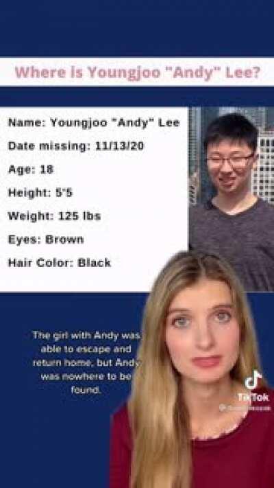 Andy is still missing. If you know anything that would help the case, please contact the Chicago Police Department