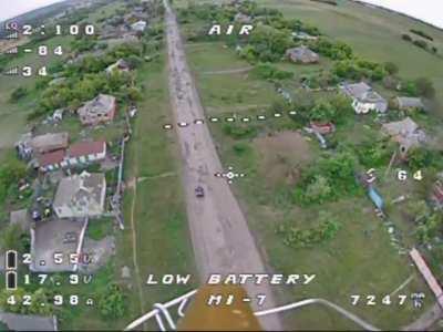 2 Russians on a ATV survive a encounter with a Ukranian FPV drone after the operator seems to loose connection