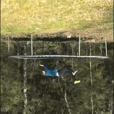 Simple camera trick filming a trampoline is mesmerising