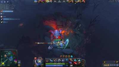 Tinker 1v1'ing Roshan with the overnight Aghs fix