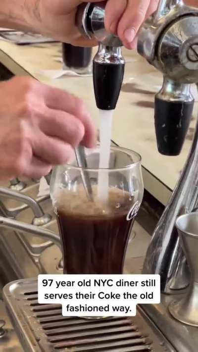 97-year-old restaurant, which continues to serve Coca-Cola according to the original formula with ice in New York.