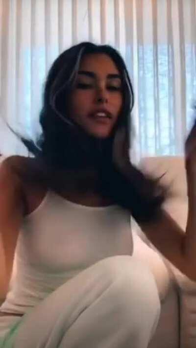 Madison Beer showing off her perky nipples