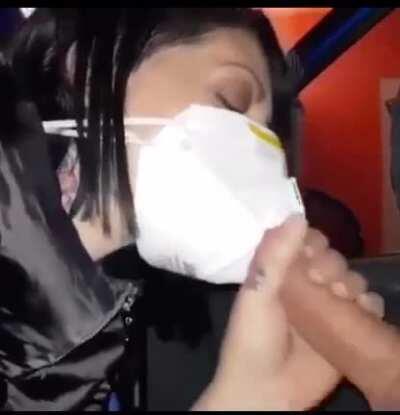 Mask blowjob 😷