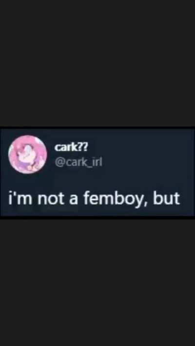 Recently decided I was a femboy, this was a Pog champ revelation.