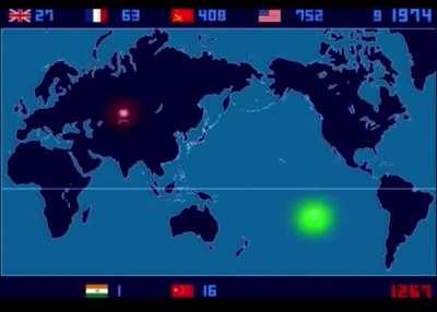 Timelapse of every major nuclear explosion from 1945-1998