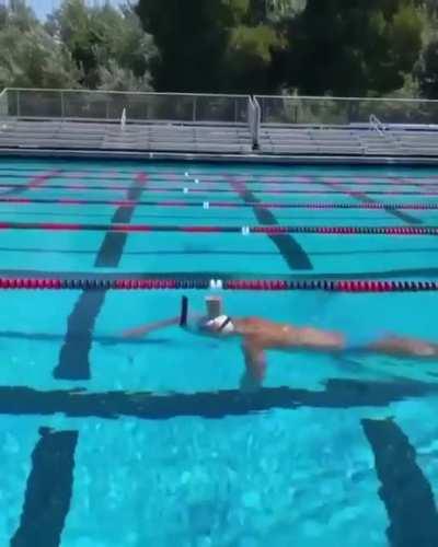 Olympic gold medalist, Katie Ledecky, showing off her skills