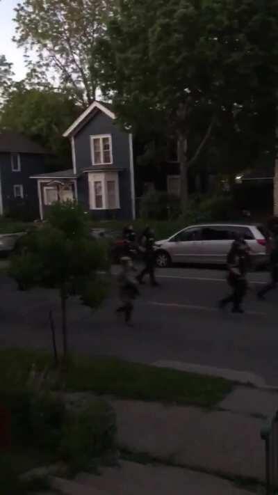 Please make this go viral. I am begging you. Police and National Guard patrolling neighborhood and shooting civilians on their own property. Make America see this, I beg you. [Minneapolis]