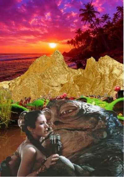 Jabba's dream of Leia (what if Leia Organa was a Genie Princess and granted him every wish he had?)