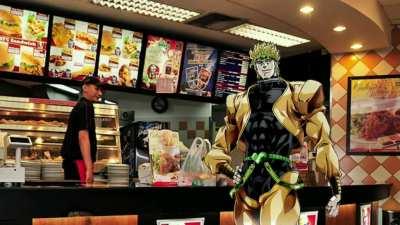 DIO in the wrong restaurant.