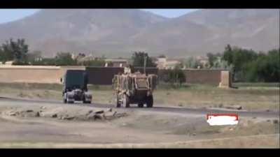 Afghan National Army MRAP gets blown up by Taliban IED