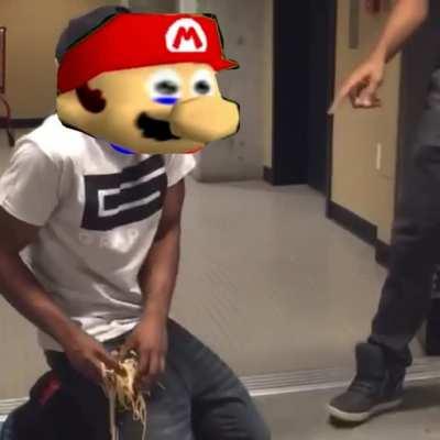 If Mario drop his spaghetti