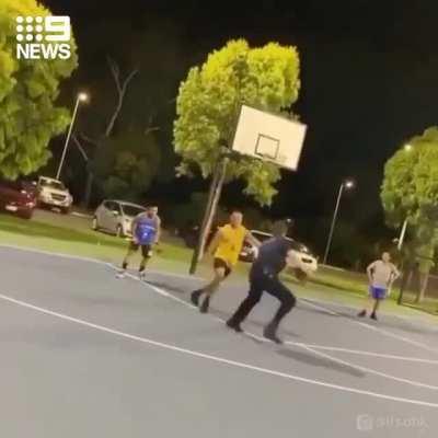 SAPOL officer murdering it on the court