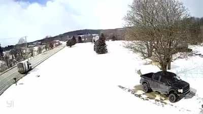 Thanks FedEx! Your driver yeeted my package into the end of my driveway!