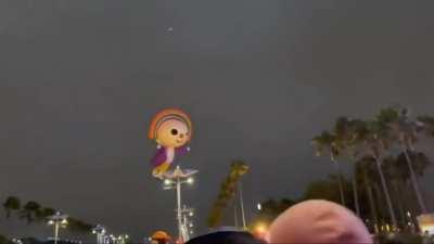 I put Shadow of the Colossus music over a giant balloon mascot getting caught in a strong gust of wind and flying away