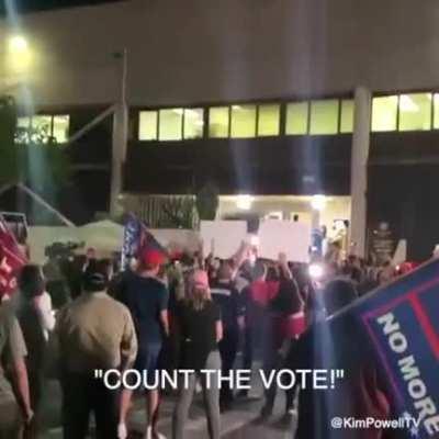 Trump supporters protest to both stop and continue counting votes, depending on whether it benefits Trump