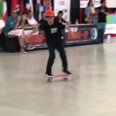 This 9 years old ability to skateboard!