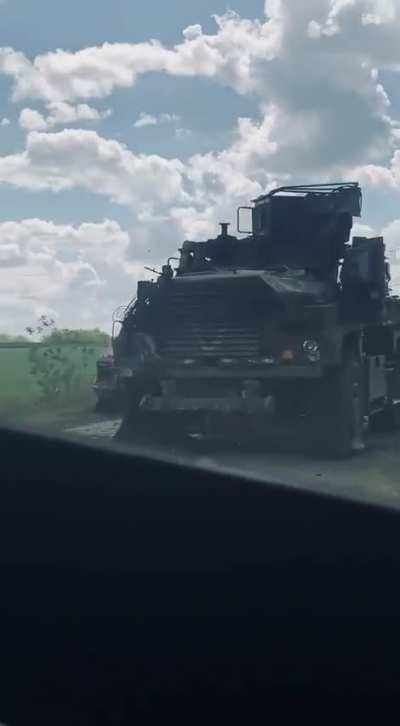 Russian Marines from the 810th Brigade driving past previously eliminated Ukrainian column - Kursk