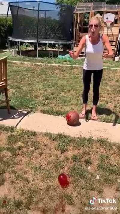 Wcgw intentionally dropping a glass of wine with a basketball