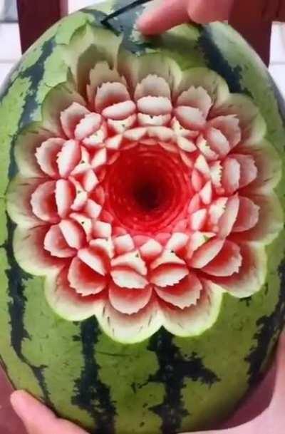 Watermelon art is satisfying!