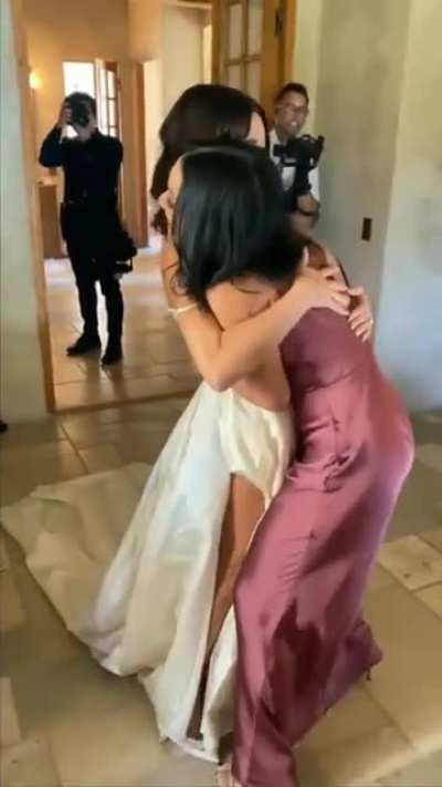 Vanessa Hudgens hugging her before the wedding