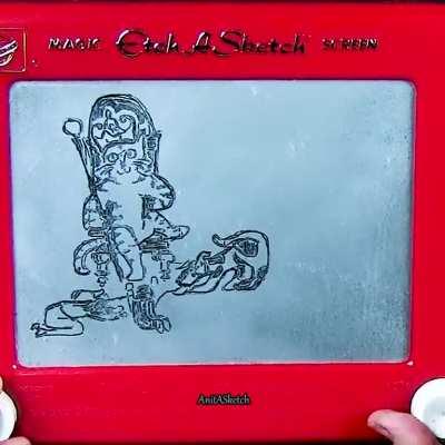 I used my Etch a Sketch to see what cats dream about