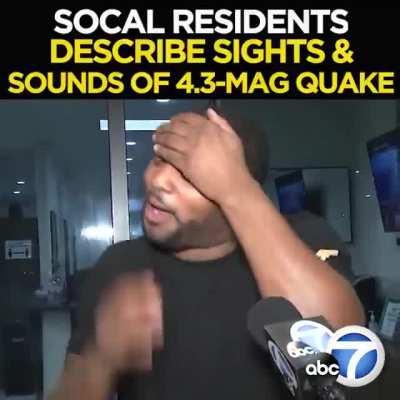 This interview after an earthquake in L.A. tonight