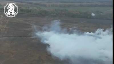 Ukrainian M2A2 Bradley launching TOW anti-tank missile towards Russian lines. Location unknown - October 2024