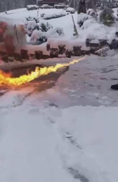 Kentucky man clearing snow