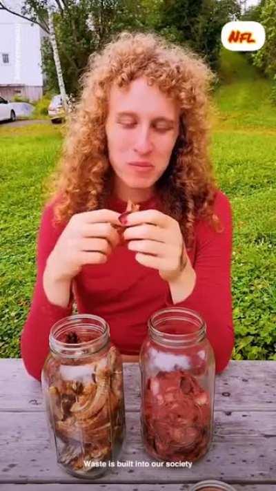 This woman jumps into dumpsters to salvage wasted food and uses it to make massive meals for her community