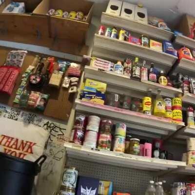 The infamous hidden door behind the Snapple machine that grants access to bodega sneaker boutique in Boston, Mass.