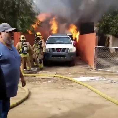 Man runs into burning home to save his dog