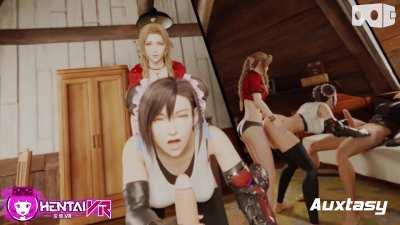 Tifa x Aerith Handjob x dildo (HentaiVR / Auxtasy) [Final Fantasy 7]