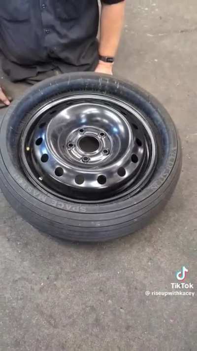 Crazy new self folding spare tires