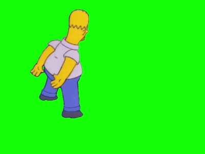 Homer Simpson noping out green screen